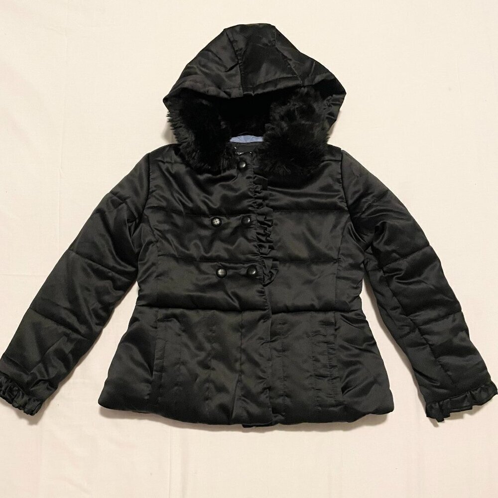 Rothschild Black Hooded Jacket Kids Girls Small 7/8 Coat
